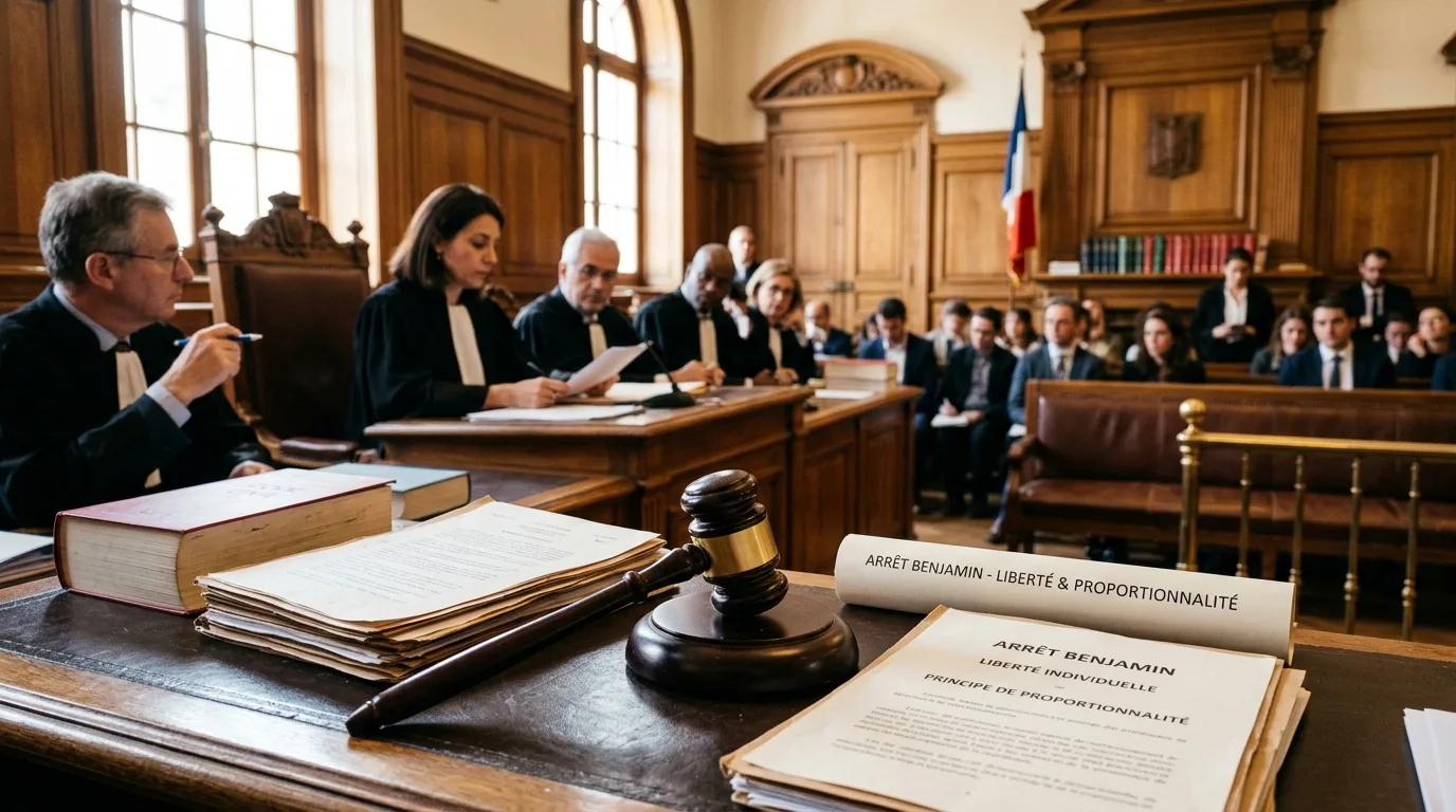 découvrez l'arrêt benjamin, une décision essentielle qui établit des principes clés sur la liberté individuelle et la proportionnalité des mesures judiciaires.